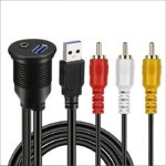 USB/AUX Einbaubuchse mit 200cm Kabel – Bild 2