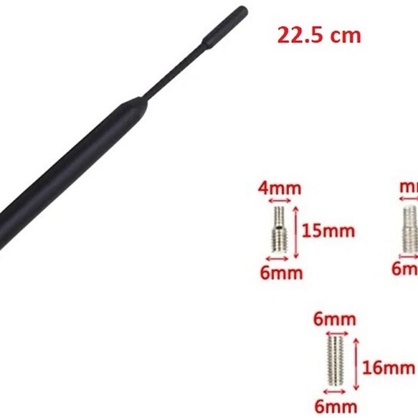 Ersatzantennenstab 22.5 cm, 3 Gewinde, M4/M5/M6