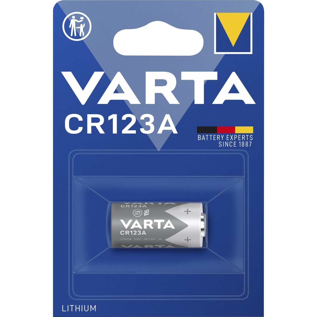 Lithium-Photobatterie VARTA, CR 123A, 3 V, 1er-Blister – Bild 1
