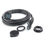 Doppel-USB-A Einbaubuchse mit 60cm Kabel – Bild 6