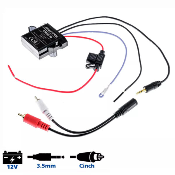 Bluetooth Receiver,3.5mm Klinke/Cinch, 12 Volt, aptXHD, aptXLL