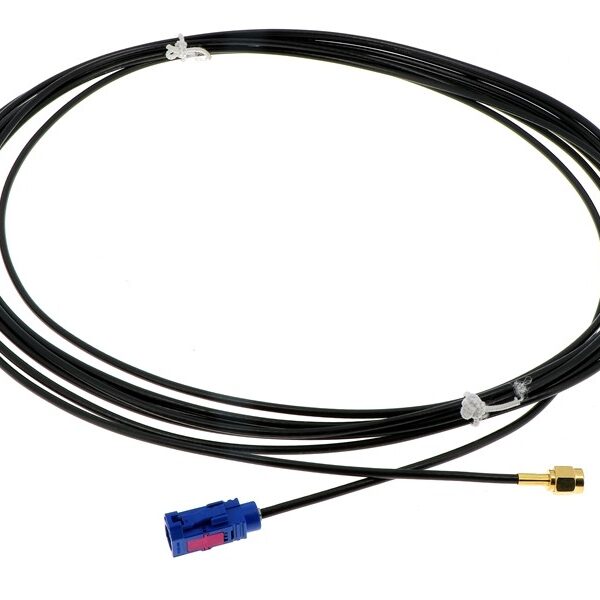 Antennenkabel Verlängerung FAKRA F Code C Signalblau auf SMA M 500cm