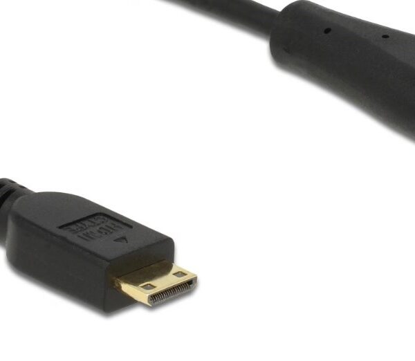 Mini HDMI auf HDMI Kabel mit vergoldeten Kontakten - Schwarz