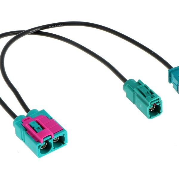 Antennenkabel DOPPEL FAKRA F - 1x FAKRA F 1x FAKRA M Kabel 19cm