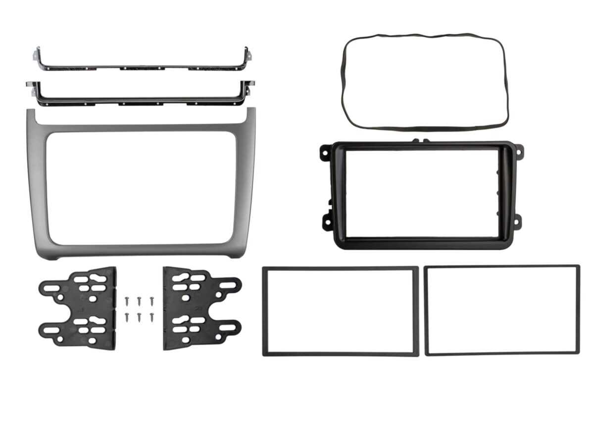 2-DIN Radioblende VW Polo 04/2014-07/2017 silber – Bild 1