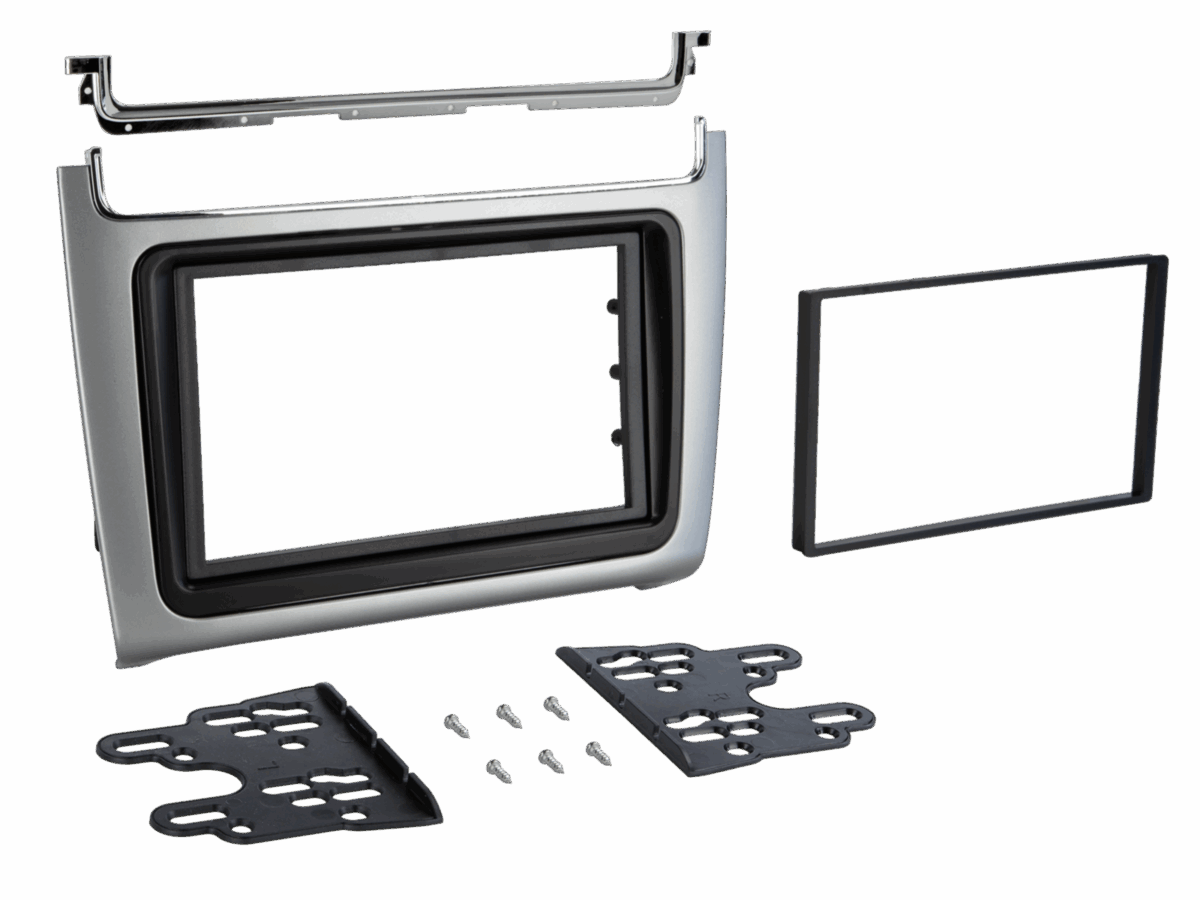 2-DIN Radioblende VW Polo 04/2014-07/2017 silber – Bild 3
