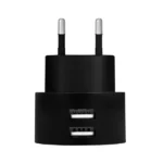 Dual-USB-Schnellade-Steckdosenadapter, 2x USB-A, 10,5 W, rund, schwarz – Bild 2