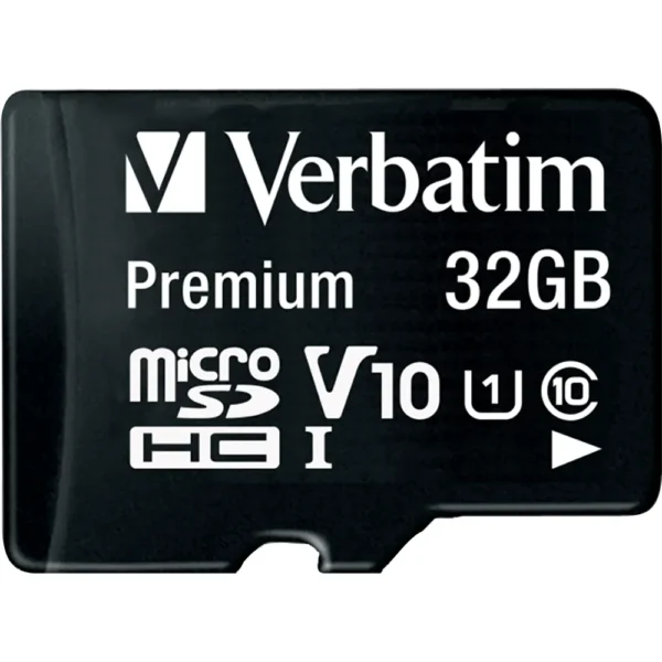 Micro SDHC Card Verbatim, 32GB Speicherkapazität, inkl. Adapter, Class 10