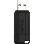 USB 2.0 Stick Verbatim, 128GB Speicher, PinStripe, Schiebemechanismus – Bild 2