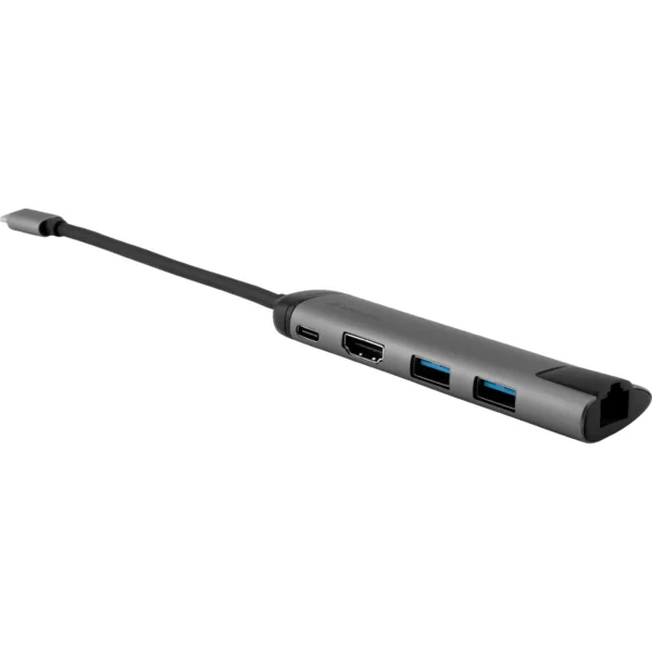 USB-C Multiport-Hub von Verbatim, USB 3.0, HDMI, SD, Ethernet, 15cm Kabel