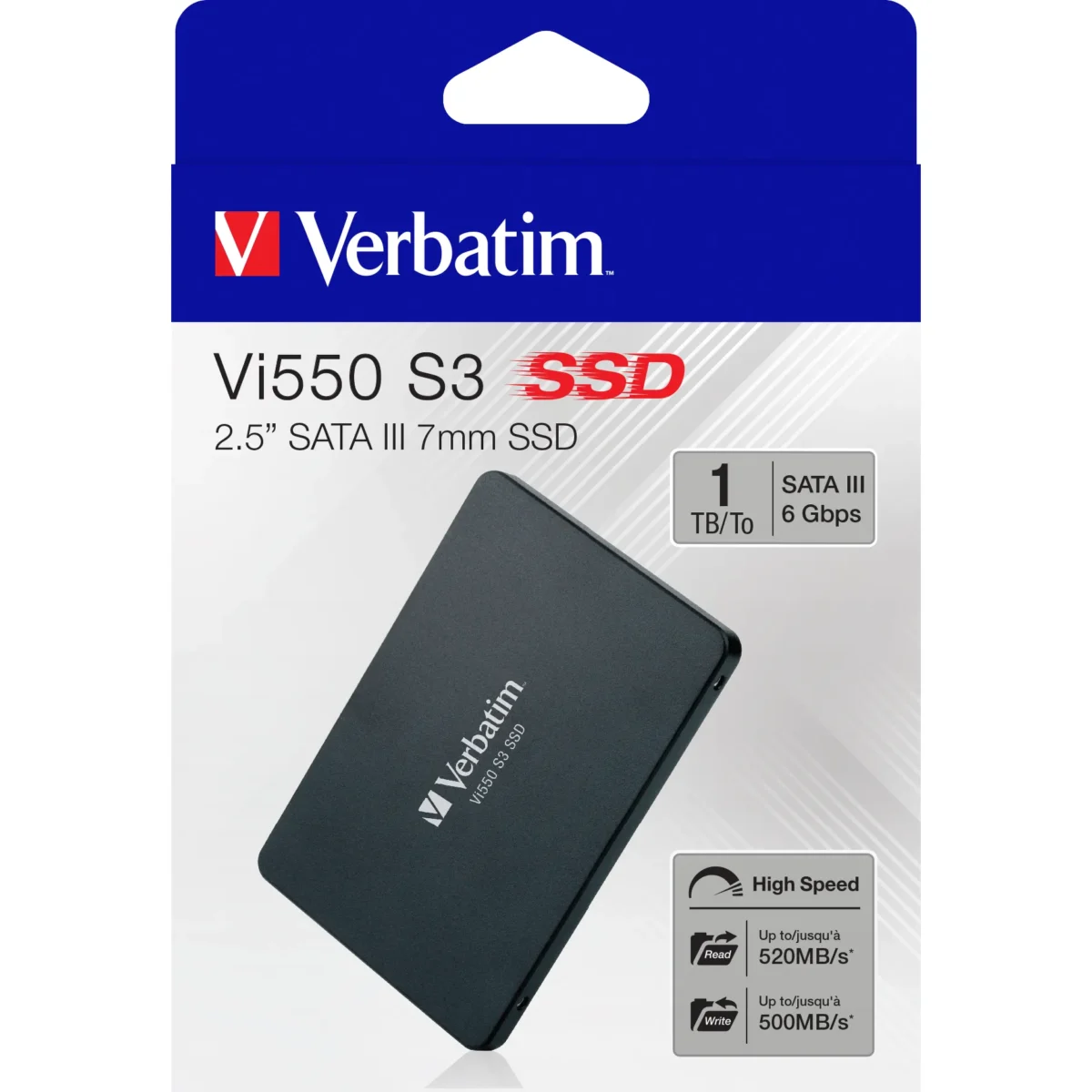SSD 1TB Verbatim, SATA-III, 6,35cm (2,5"), Vi550, (R) 520MB/s, (W) 500MB/s – Bild 2