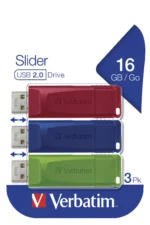USB 2.0 Stick Verbatim, 16GB, Slider, rot-blau-grün, Multipack, 3er-Pack – Bild 5