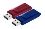 USB 2.0 Stick Verbatim, 32GB, Slider, rot-blau, Multipack, 2er-Pack