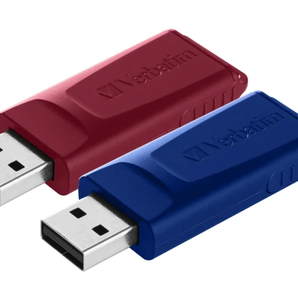 USB 2.0 Stick Verbatim, 32GB, Slider, rot-blau, Multipack, 2er-Pack