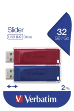 USB 2.0 Stick Verbatim, 32GB, Slider, rot-blau, Multipack, 2er-Pack – Bild 4
