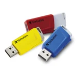USB 3.2 Stick Verbatim "Store 'n' Click", 16GB, rot-blau-gelb, Typ-A, 3er-Pack