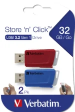 USB 3.2 Stick Verbatim "Store 'n' Click", 32GB, rot-blau, Typ-A, 2er-Pack – Bild 4