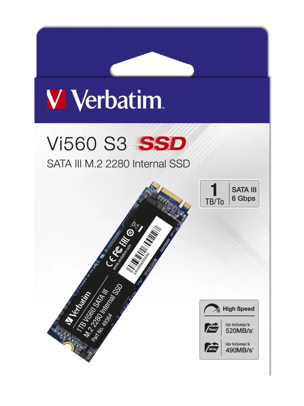 SSD 1TB Verbatim, SATA-III, M.2 2280, Vi560 S3 – Bild 2
