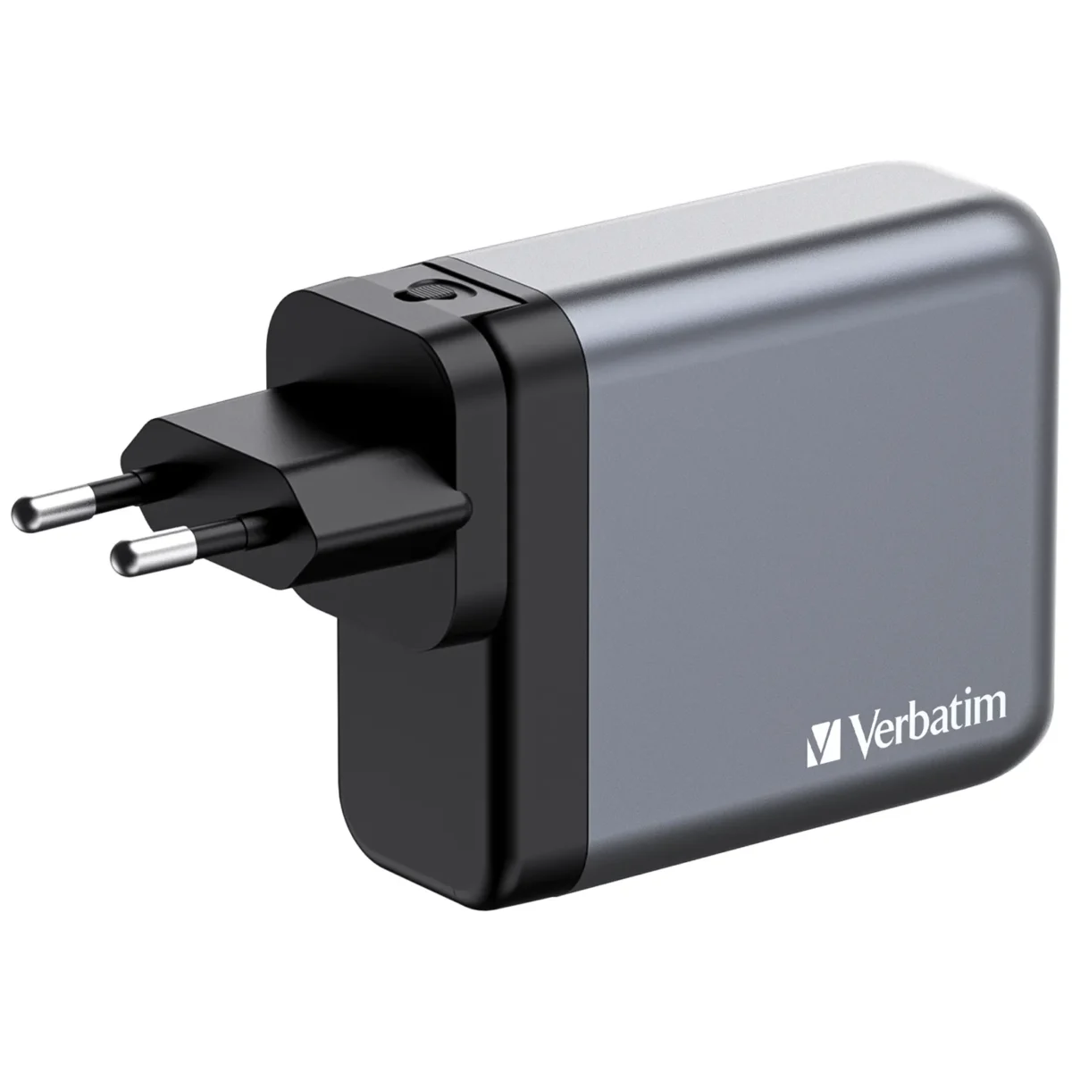 Ladeadapter Verbatim, Universal,GNC-140, GaN, 140W,grau,1x USB-A QC, 3x USB-C PD – Bild 1