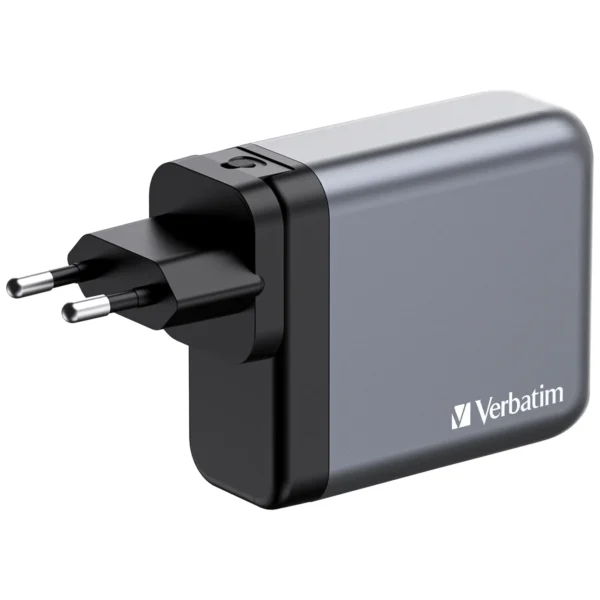 Ladeadapter Verbatim, Universal,GNC-140, GaN, 140W,grau,1x USB-A QC, 3x USB-C PD