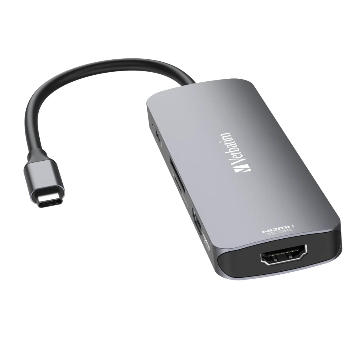 USB-C Pro 8-Port Multiport-Hub CMH-08,Verbatim,3x USB 3.2-A,USB 3.2-C,2x HDMI 4K – Bild 2