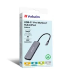 USB-C Pro 8-Port Multiport-Hub CMH-08,Verbatim,3x USB 3.2-A,USB 3.2-C,2x HDMI 4K – Bild 4