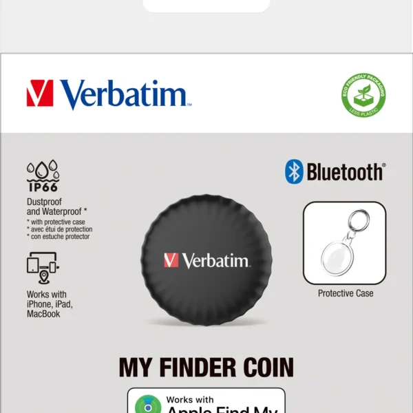 Bluetooth Tracker Verbatim My Finder "MYFC-01B" für Apple "Wo ist?" mit Ring
