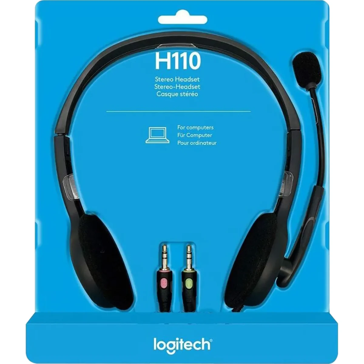 Headset Logitech "H110", Audio, Stereo, schwarz, kabelgebunden – Bild 2
