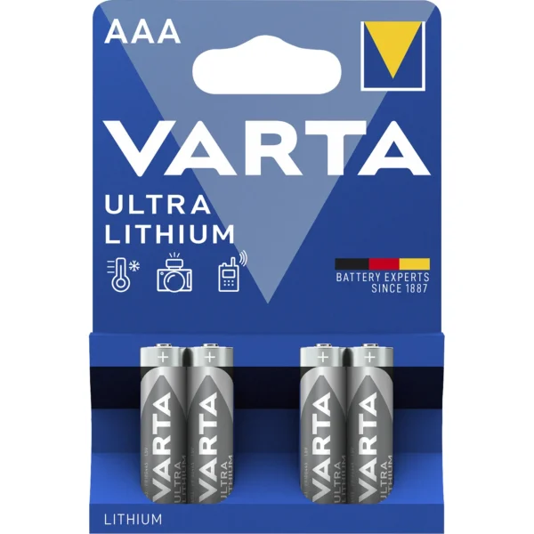 Micro-Batterie VARTA "Professional", Lithium, Typ AAA/FR03, 4er-Blister