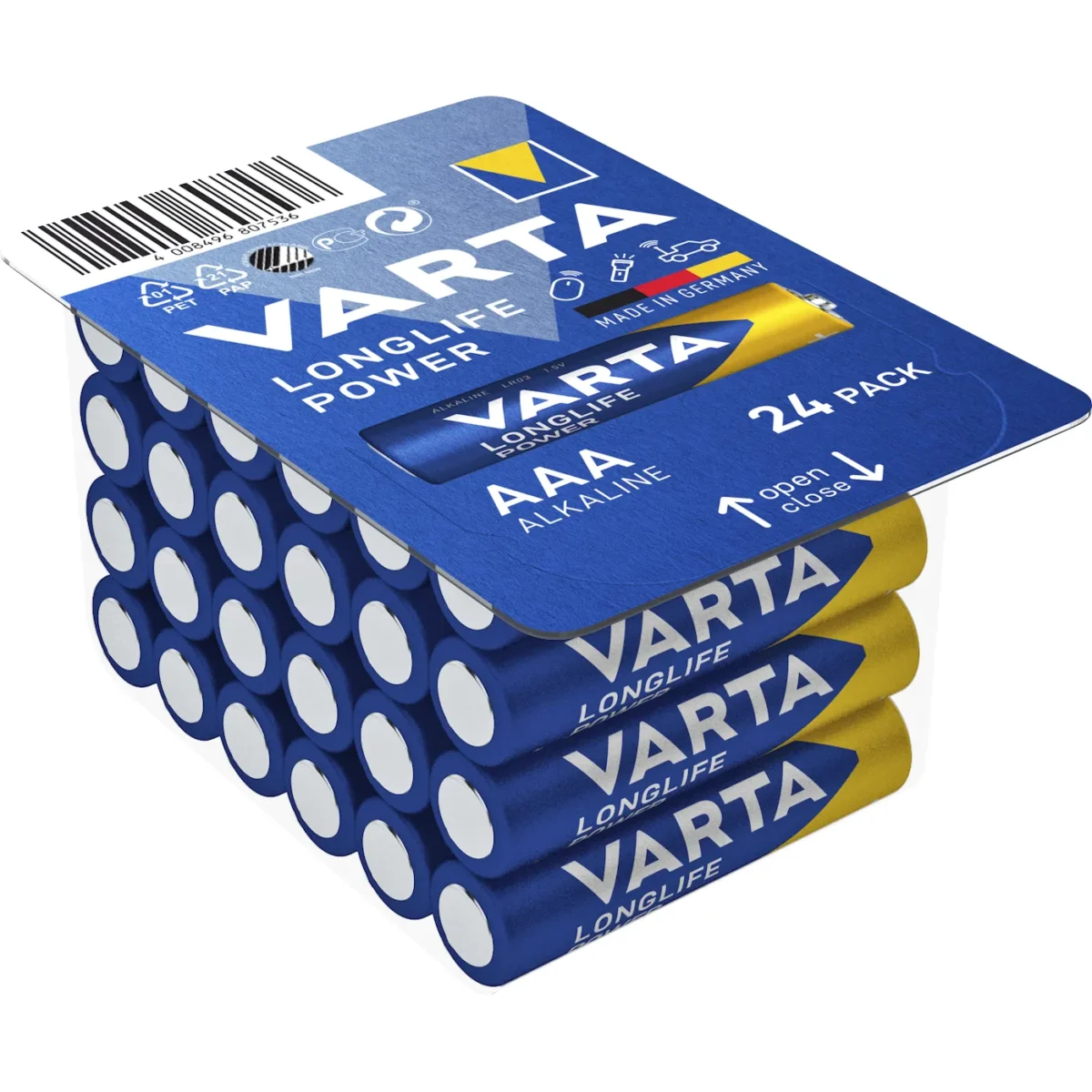 Micro-Batterie VARTA "Longlife Power", Alkaline, 1,5V, Typ AAA/LR03, 24er-Haushaltspack – Bild 1