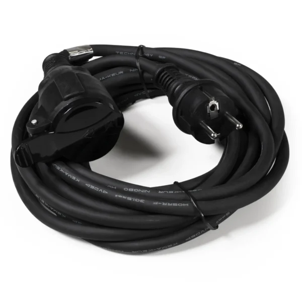 Netzkabel Schutzkontakt-Verlängerung McPower, 5m, 3x1,5mm², IP44, schwarz