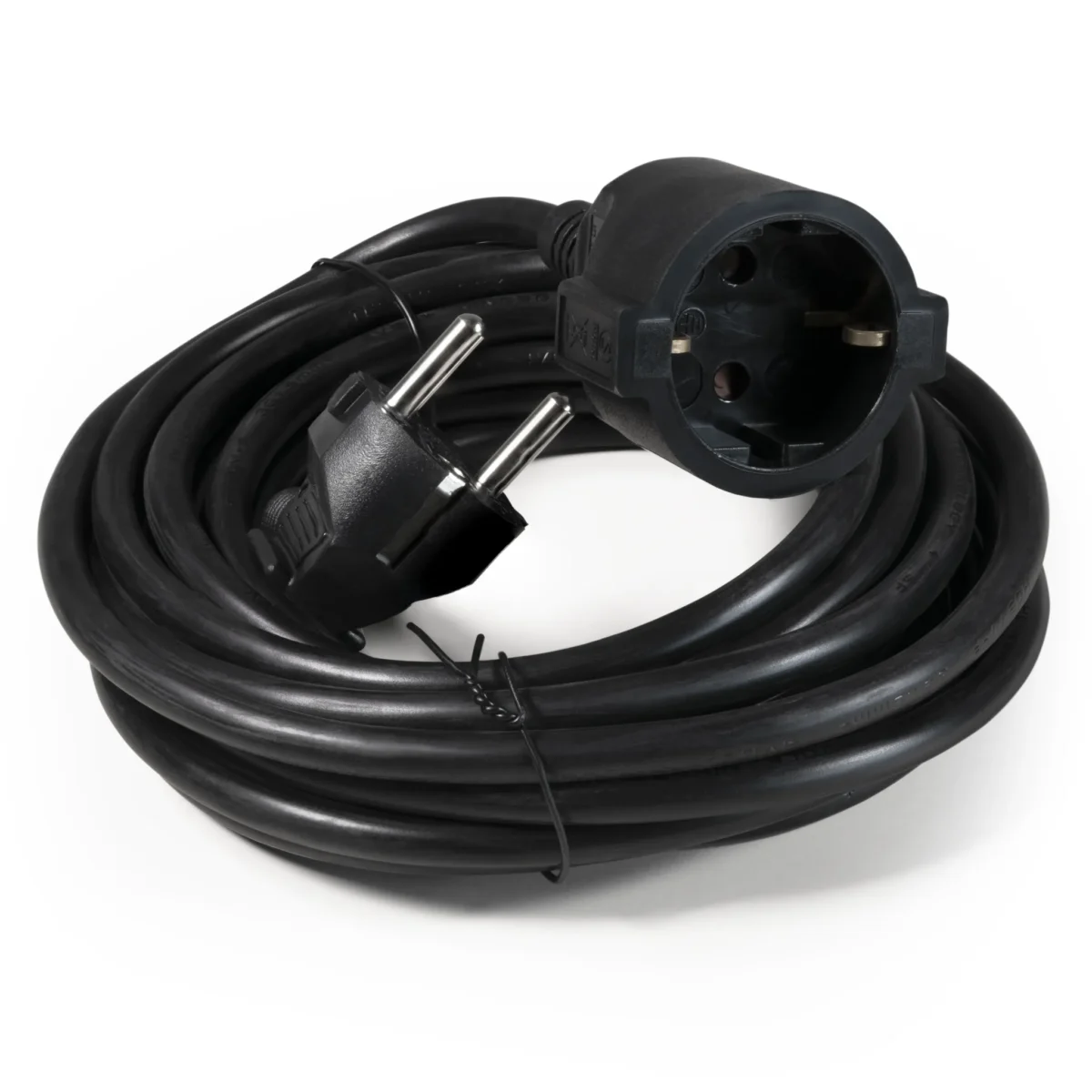Netzkabel Schutzkontakt-Verlängerung McPower, 5m, 1,5mm², schwarz – Bild 1