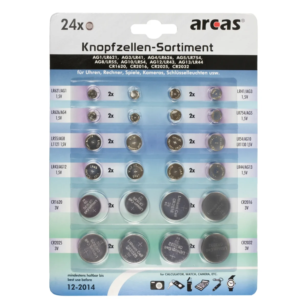 Knopfzellen-Sortiment Alkaline und Lithium, 24-teilig – Bild 1