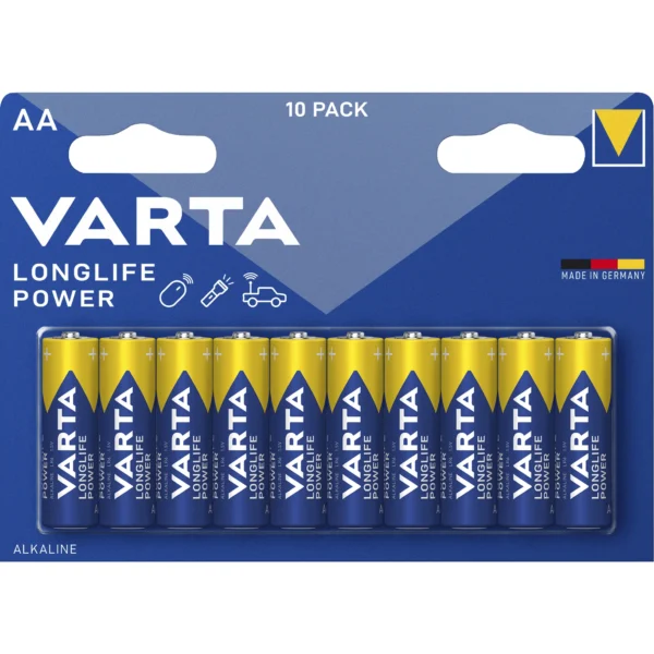 Mignon-Batterie VARTA "Longlife Power", Alkaline, 1,5V, LR06, Typ AA, 10er-Blister