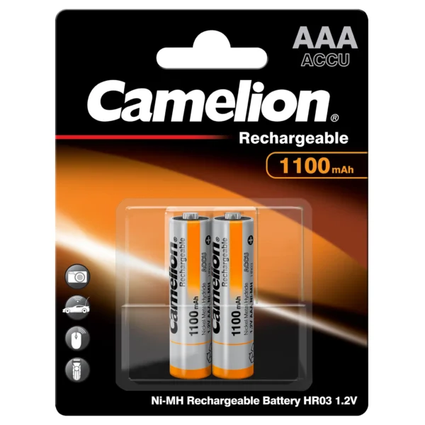 Micro-Akku CAMELION 1,2 V, 1.000 mAh, Typ AAA, NiMH, 2er-Blister