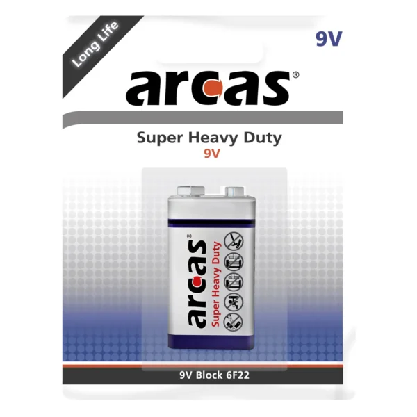 Block-Batterie Super Heavy Duty 9V, Typ 6F22, 1er-Blister