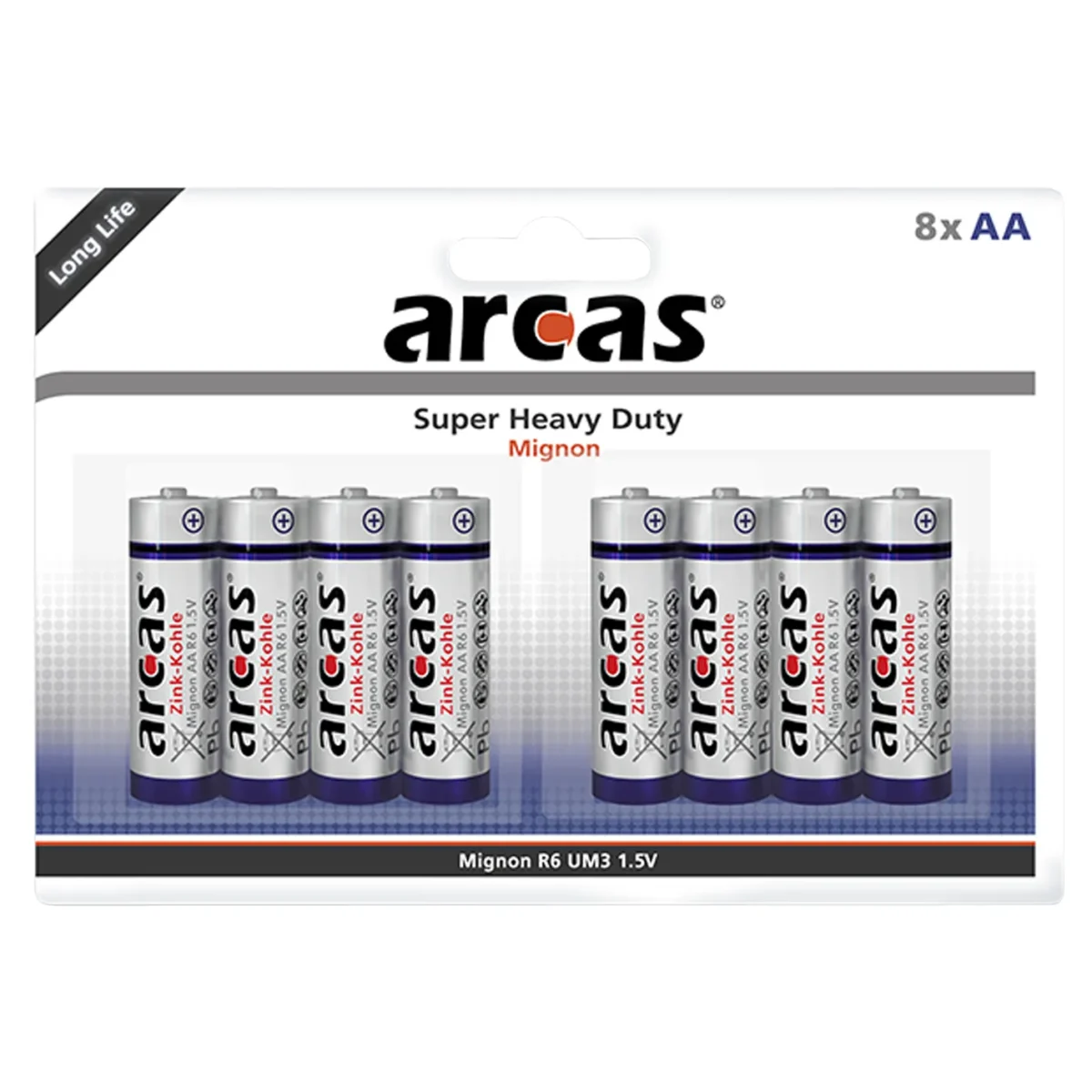 Mignon-Batterie Super Heavy Duty 1,5V, Typ AA/R06, 8er-Pack – Bild 1