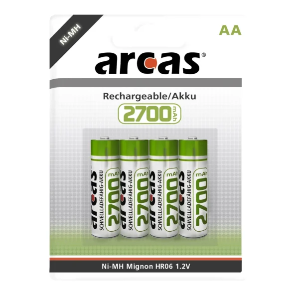 Mignon-Akku 1,2V, 2.700mAh, Typ AA, NiMH, 4er-Blister