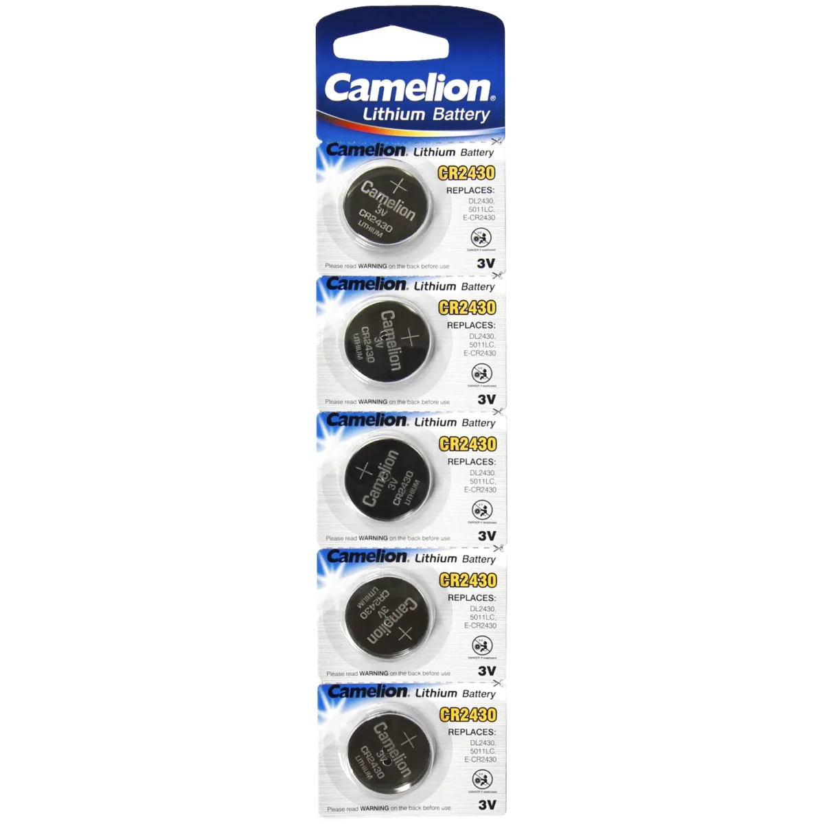 Knopfzelle CAMELION, CR2430 3,0V, Lithium, 5er-Blister – Bild 1