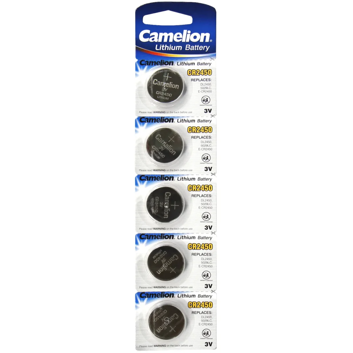 Knopfzelle CAMELION, CR2450 3,0V, Lithium, 5er-Blister – Bild 1