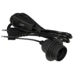Euro-Netzkabel McPower mit Schnurschalter und E27 Fassung, 3,5m, schwarz – Bild 4