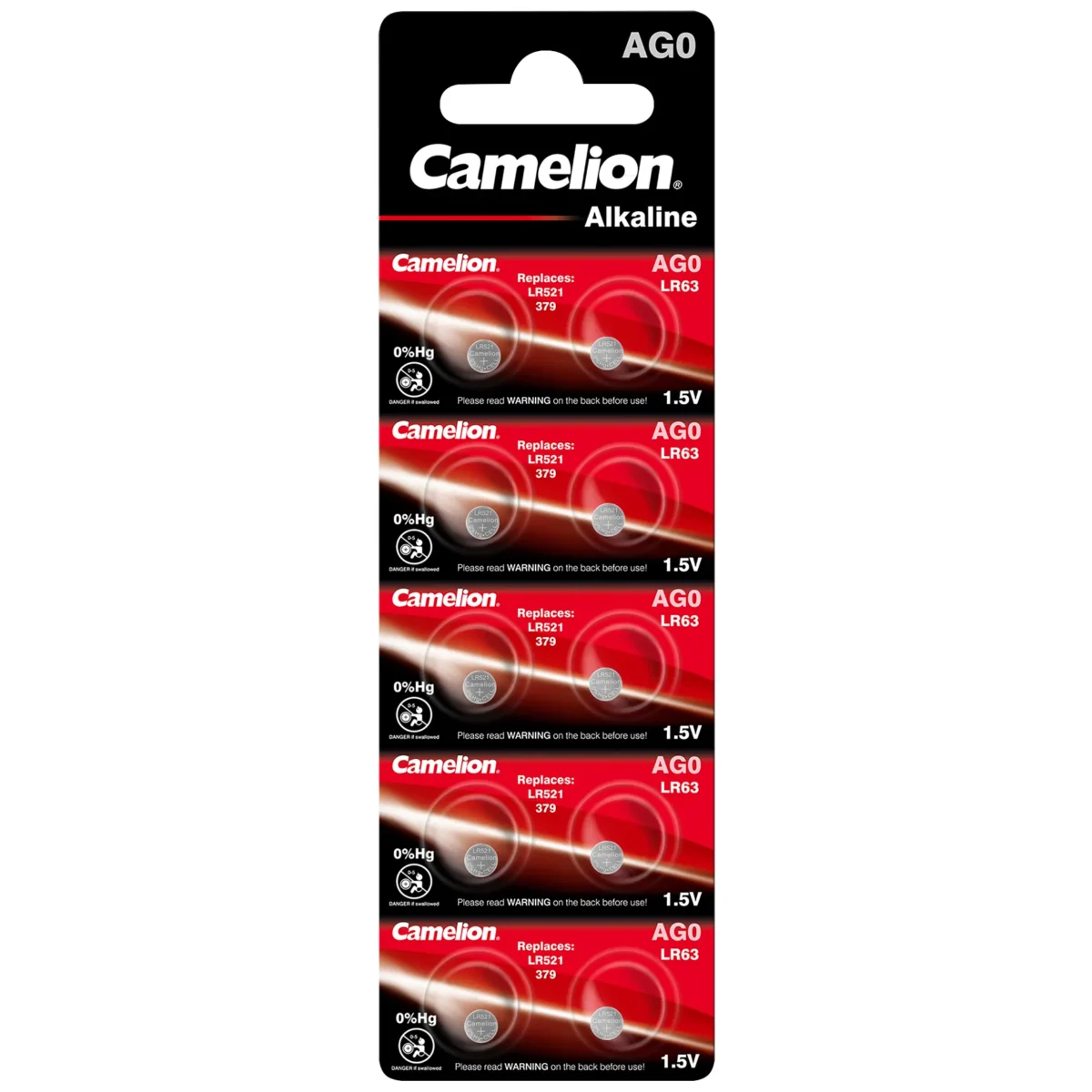 Knopfzelle CAMELION, AG0, 1,5V, Alkaline, 10er-Blister – Bild 1
