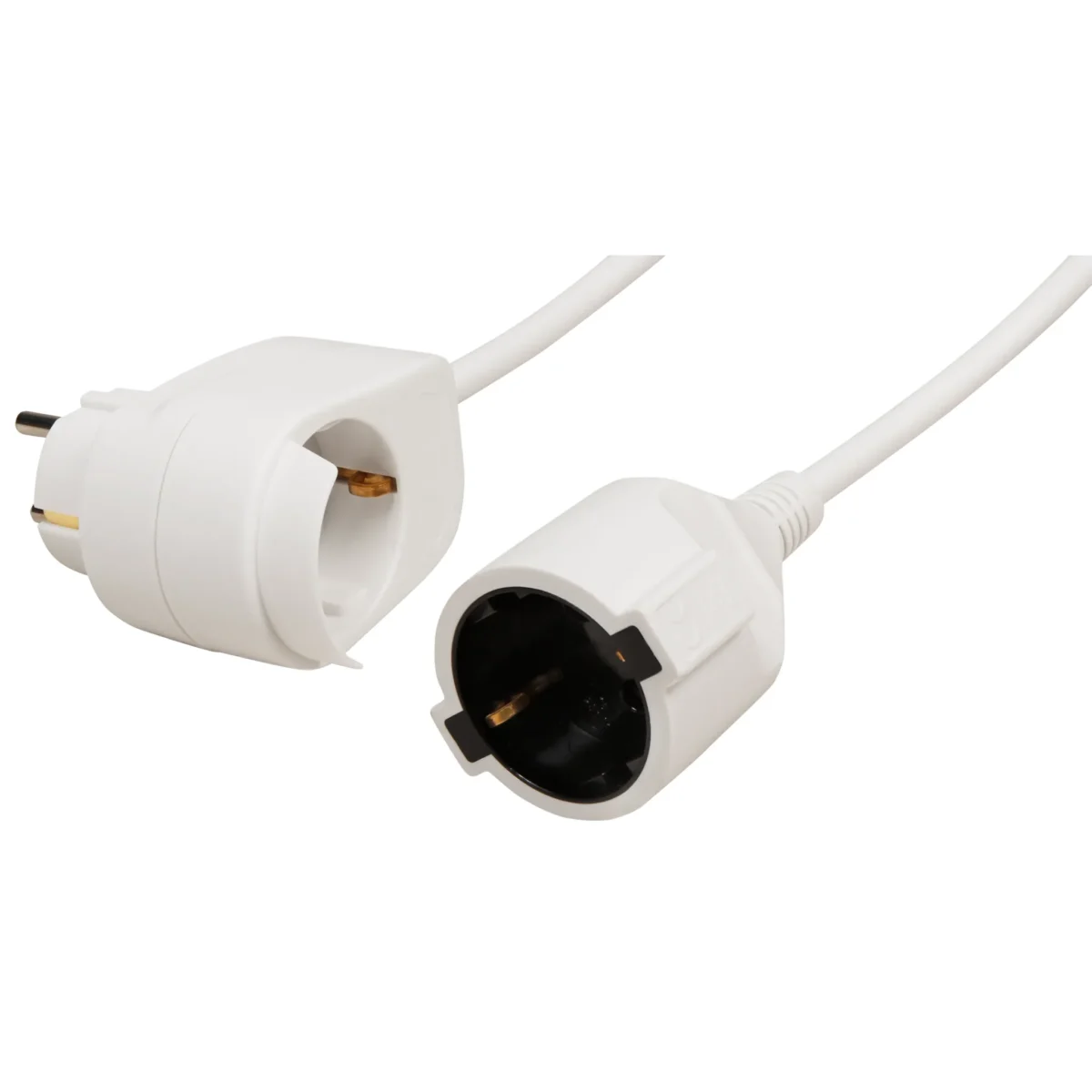 Netz- Verlägerungskabel 5m mit Steckdosenadapter, Schutzk. Stecker > Kupplung – Bild 1