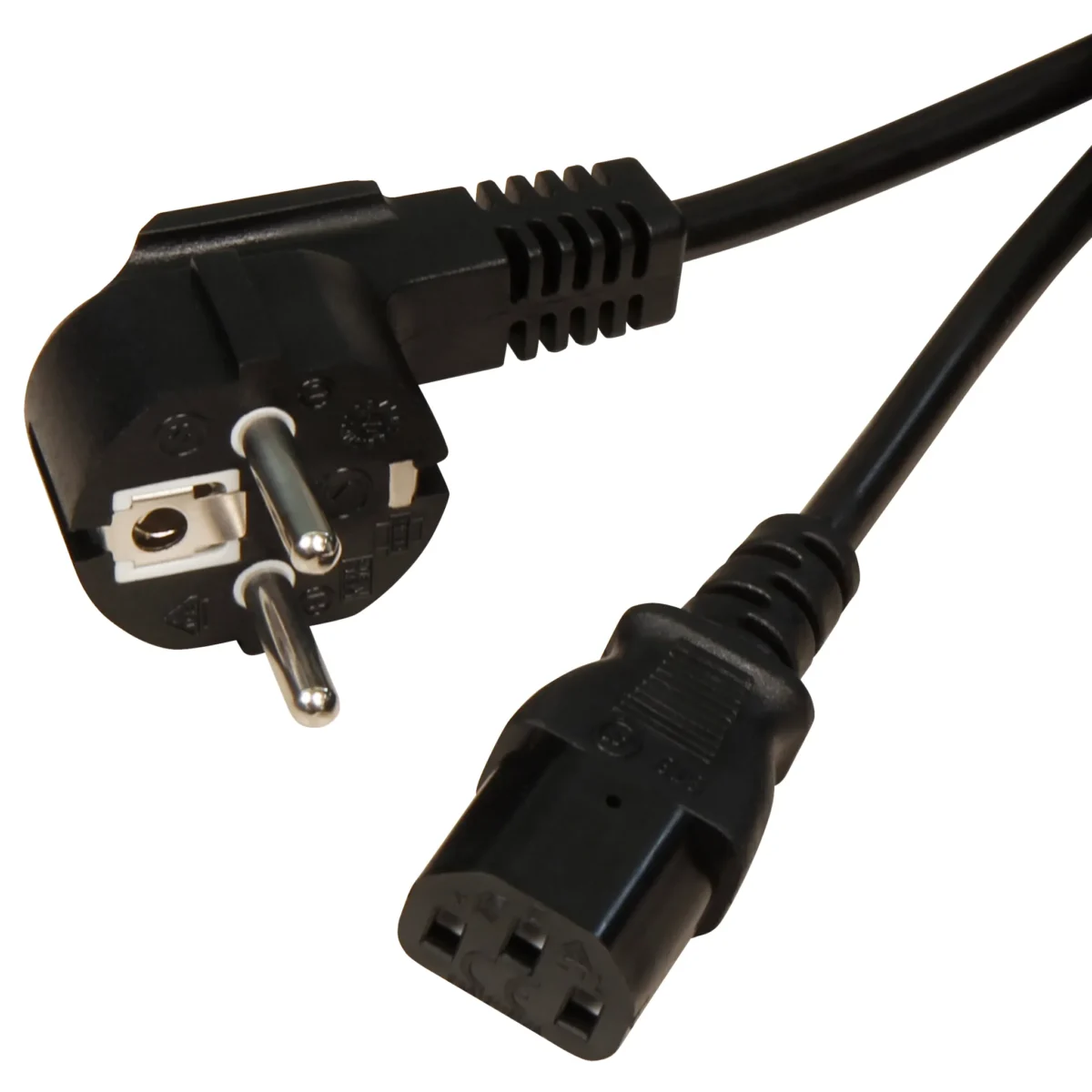 Kaltgeräte Anschlusskabel McPower, H05VV-F3G 0,75mm², 2m, 10A/250V, schwarz – Bild 1
