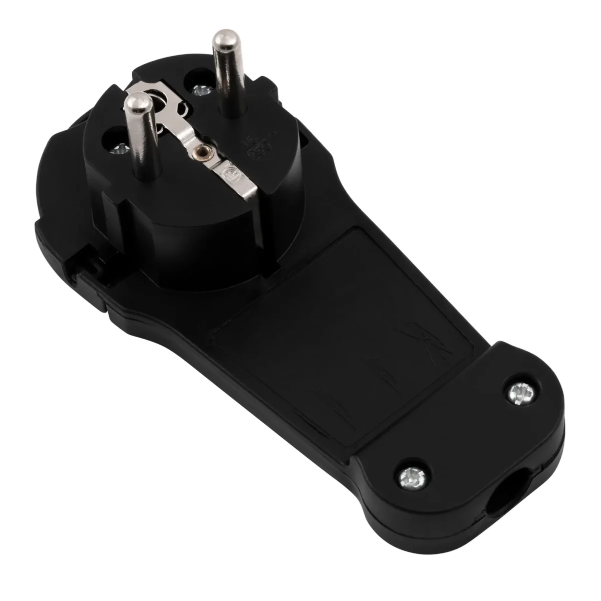 Schutzkontakt-Winkelstecker McPower extra flach, Handgriff, Zugentlastung – Bild 4