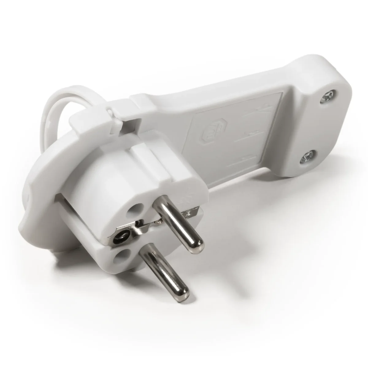 Schutzkontakt-Winkelstecker McPower extra flach, Handgriff, Zugentlastung – Bild 1