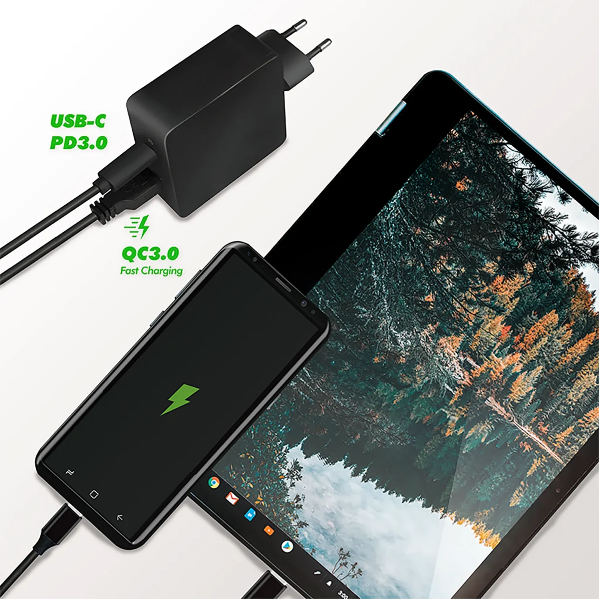 USB Ladegerät, 230V Netzteil, 1xUSB-A 1xUSB-C, 18W, max 3A/5V, 2A/9V,1,5A/12V – Bild 5