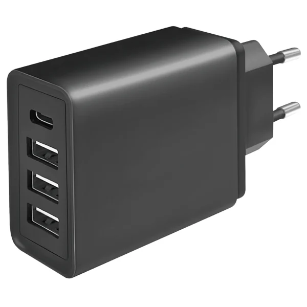USB Ladegerät, 230V Netzteil, 3xUSB-A 5V/3A,1xUSB-C 5V/2,4A, 27W,