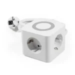 Tischsteckdose McPower "BW-03" 3x Steckdose, 2xUSB-A, 1xUSB-C, QI aufladen