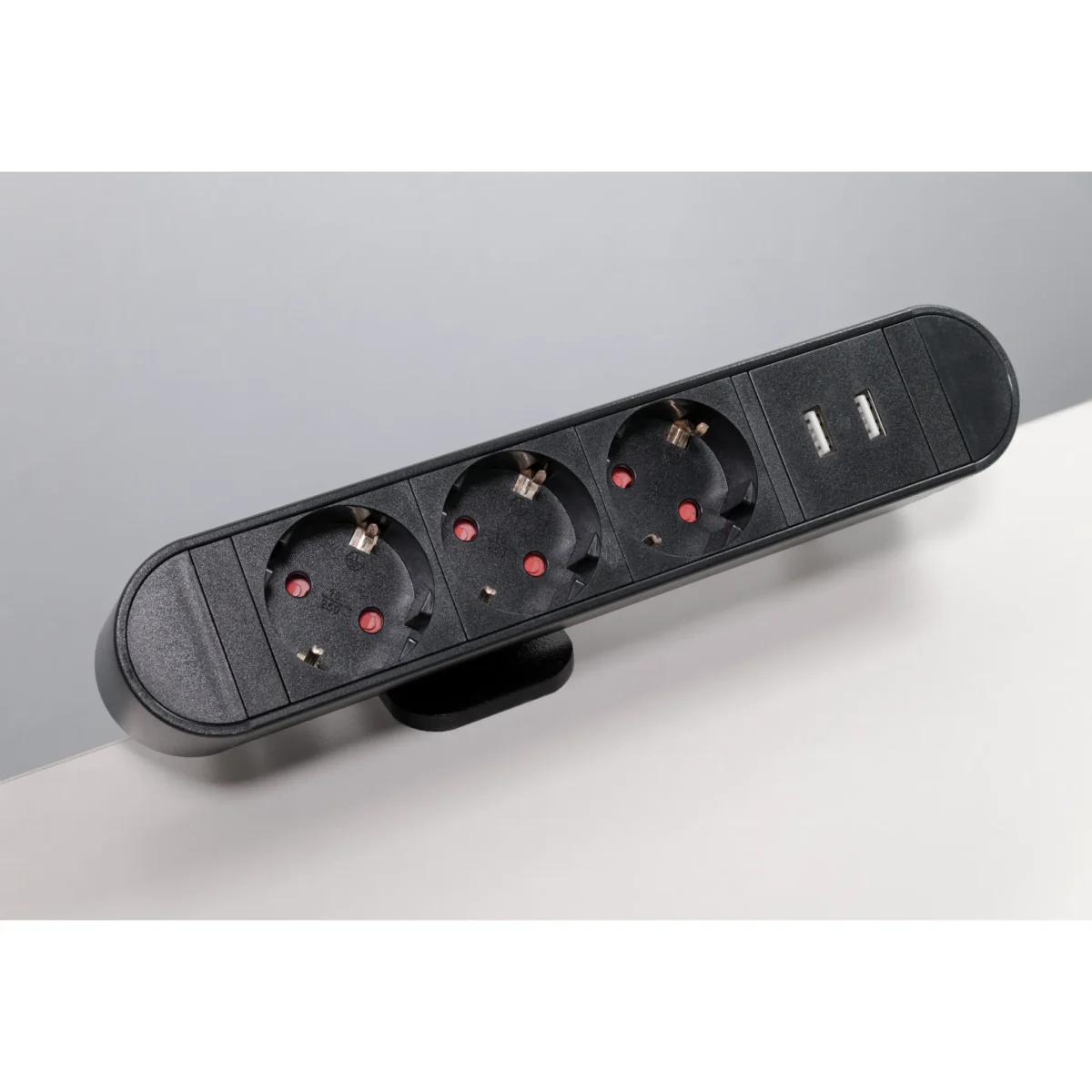 Tischsteckdose McPower "SK-03A" 3x Steckdose, 2x USB, inkl. Tischklemme, 2m Kabel – Bild 2